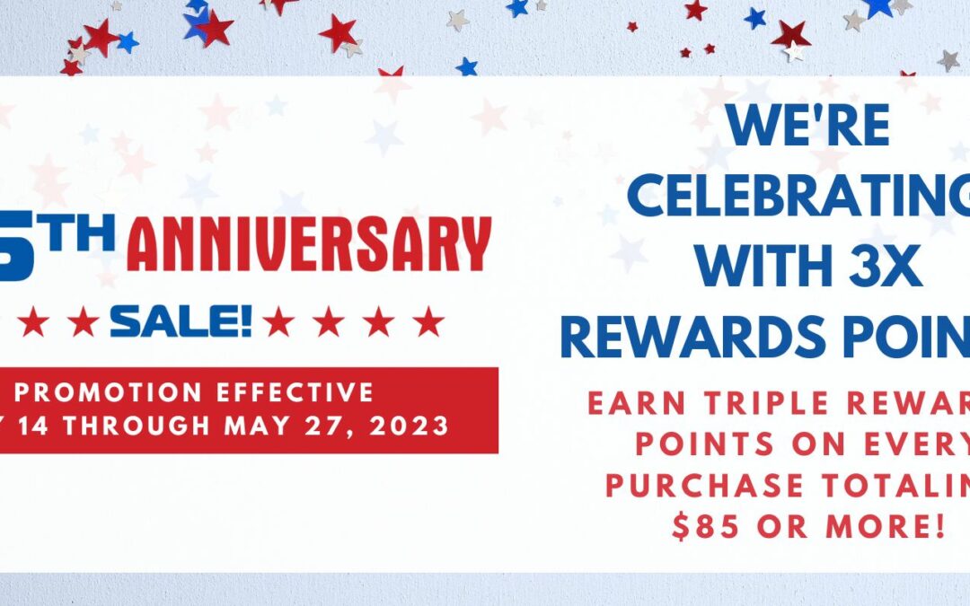 We’re celebrating our 85th anniversary with 3x rewards points on every purchase totaling $85 or more!